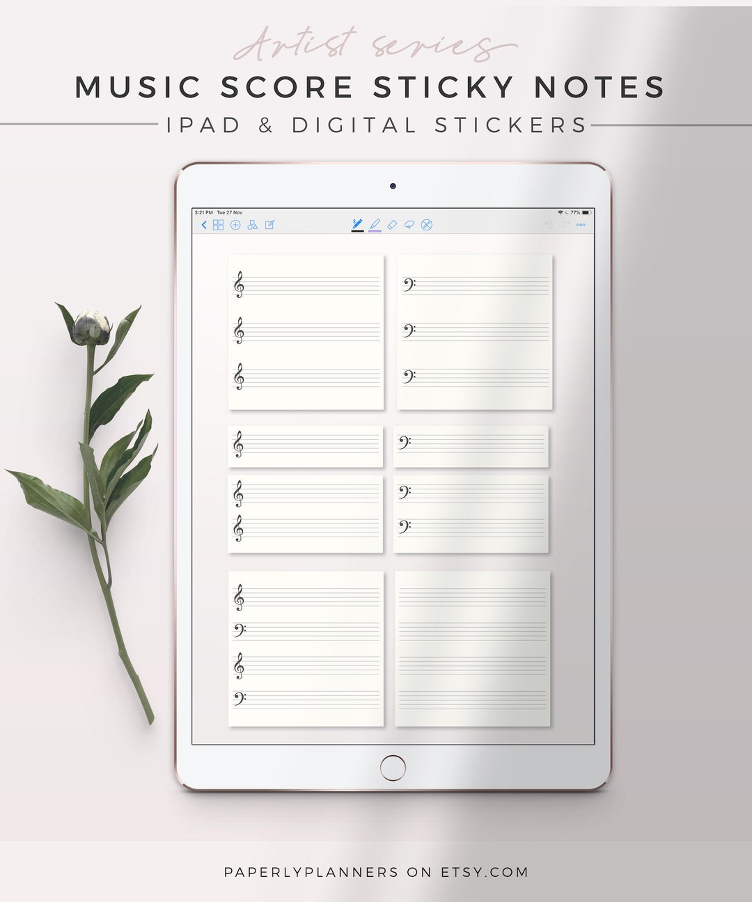 Notas adhesivas para partituras de ARTIST / Nota adhesiva para iPad ...