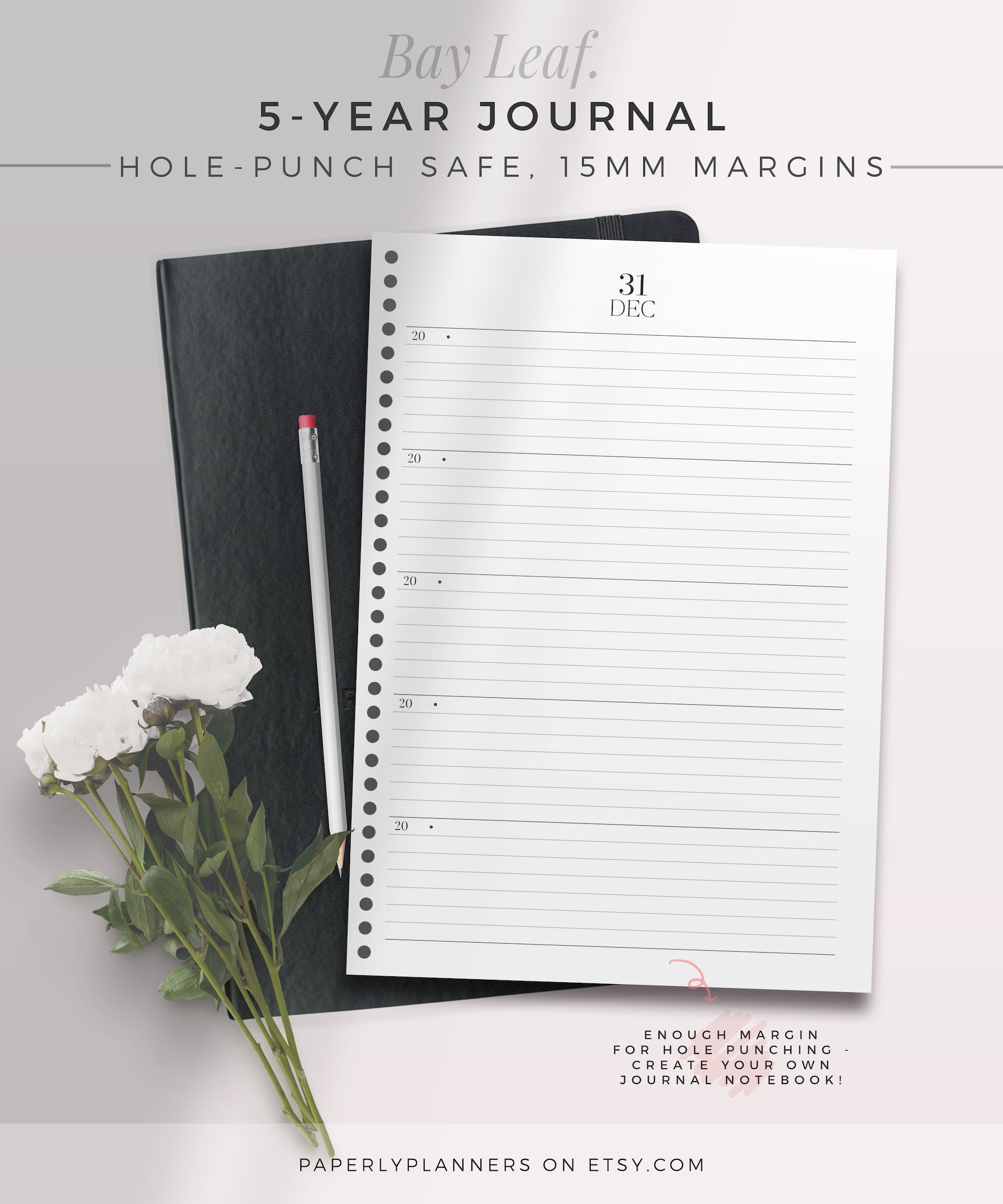 bay-leaf-5-year-journal-a4-letter-printable-planner-etsy-uk