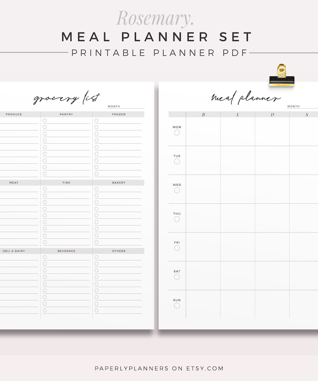 Refrigerator Meal Planner Printable