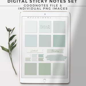 HERB GREEN Digital Sticky Notes Goodnotes Sticker Book Edition Neutral Sticky Notes, iPad Sticky Notes, GoodNotes Stickers, Notability image 2