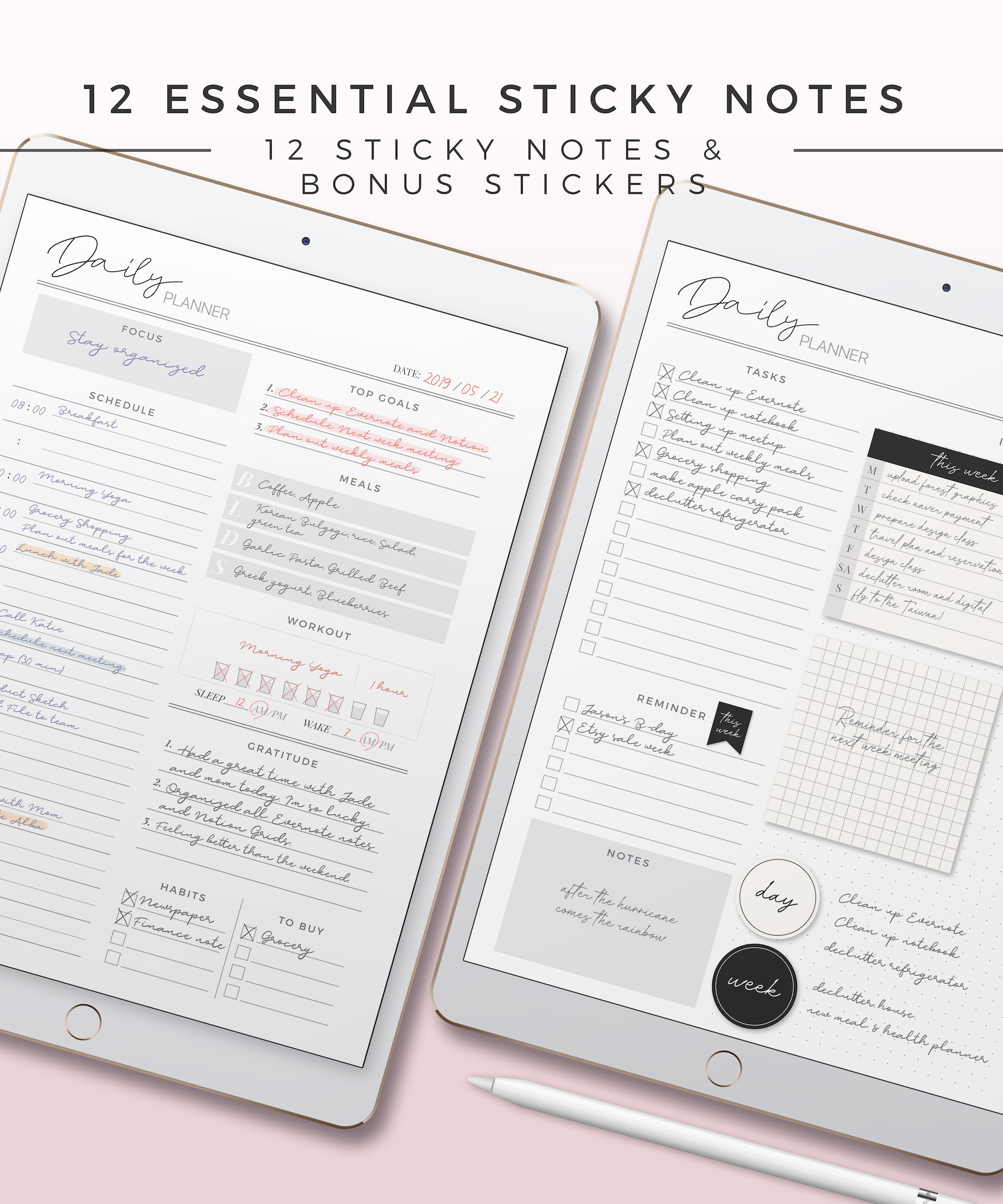 12 Essential Digital Sticky Notes iPad Sticky Note Digital Etsy