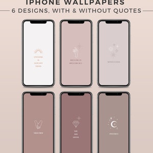MINDFULNESS iPhone Wallpapers ROSY BRICKS Boho Minimalist Background, Aesthetic Phone Screen, Neutral Wallpaper, Abstract Lock Screen image 2
