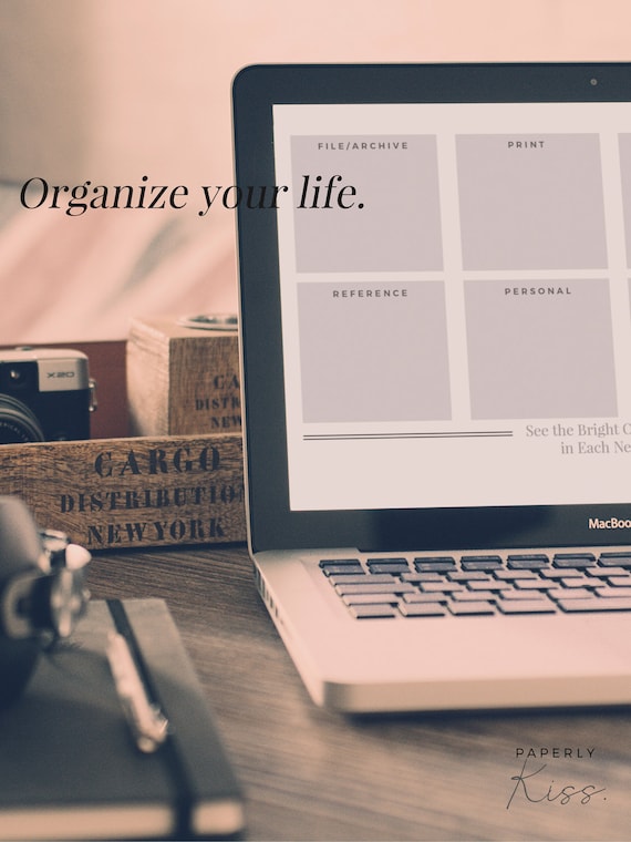 Desktop Organizer Business Workflow Wallpaper Digital Etsy