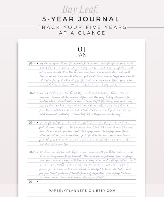 5 Year Diary 'The Life In Your Years