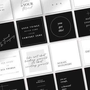 BLACK &amp; WHITE Motivational Quote Stickers | Digital Stickers, Aesthetic ...