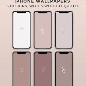 MINDFULNESS iPhone Wallpapers ROSY BRICKS Boho Minimalist Background, Aesthetic Phone Screen, Neutral Wallpaper, Abstract Lock Screen image 3