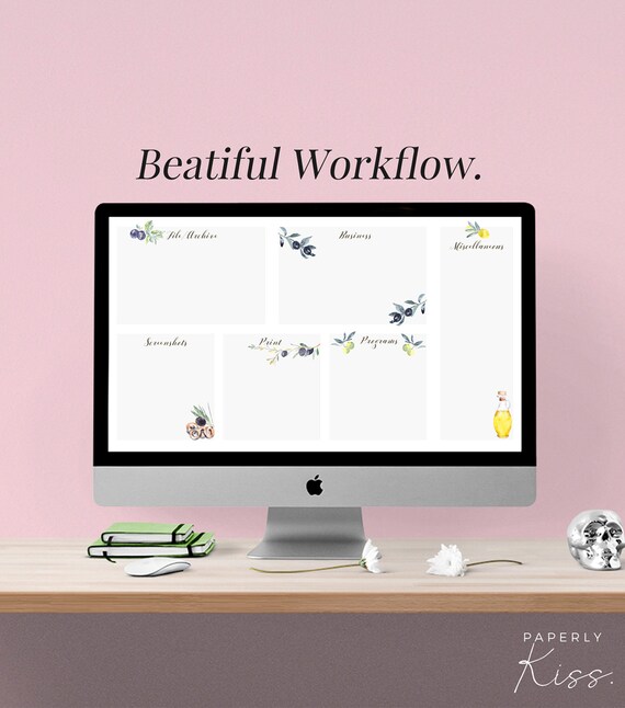 Desktop Organizer Business Workflow Wallpaper Digital Etsy