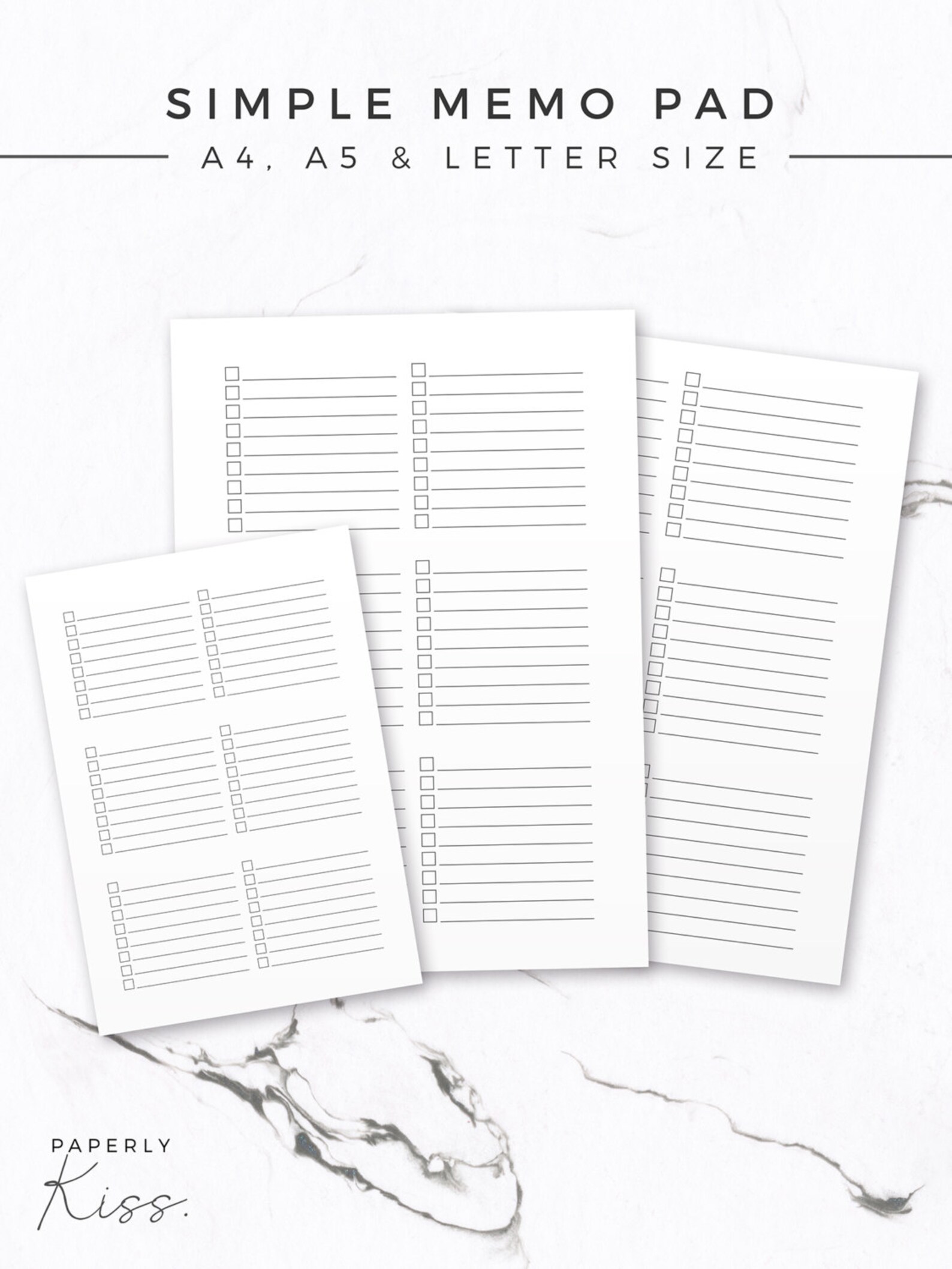 To Do Memo Pad Printable Planner Inserts Productivity Etsy