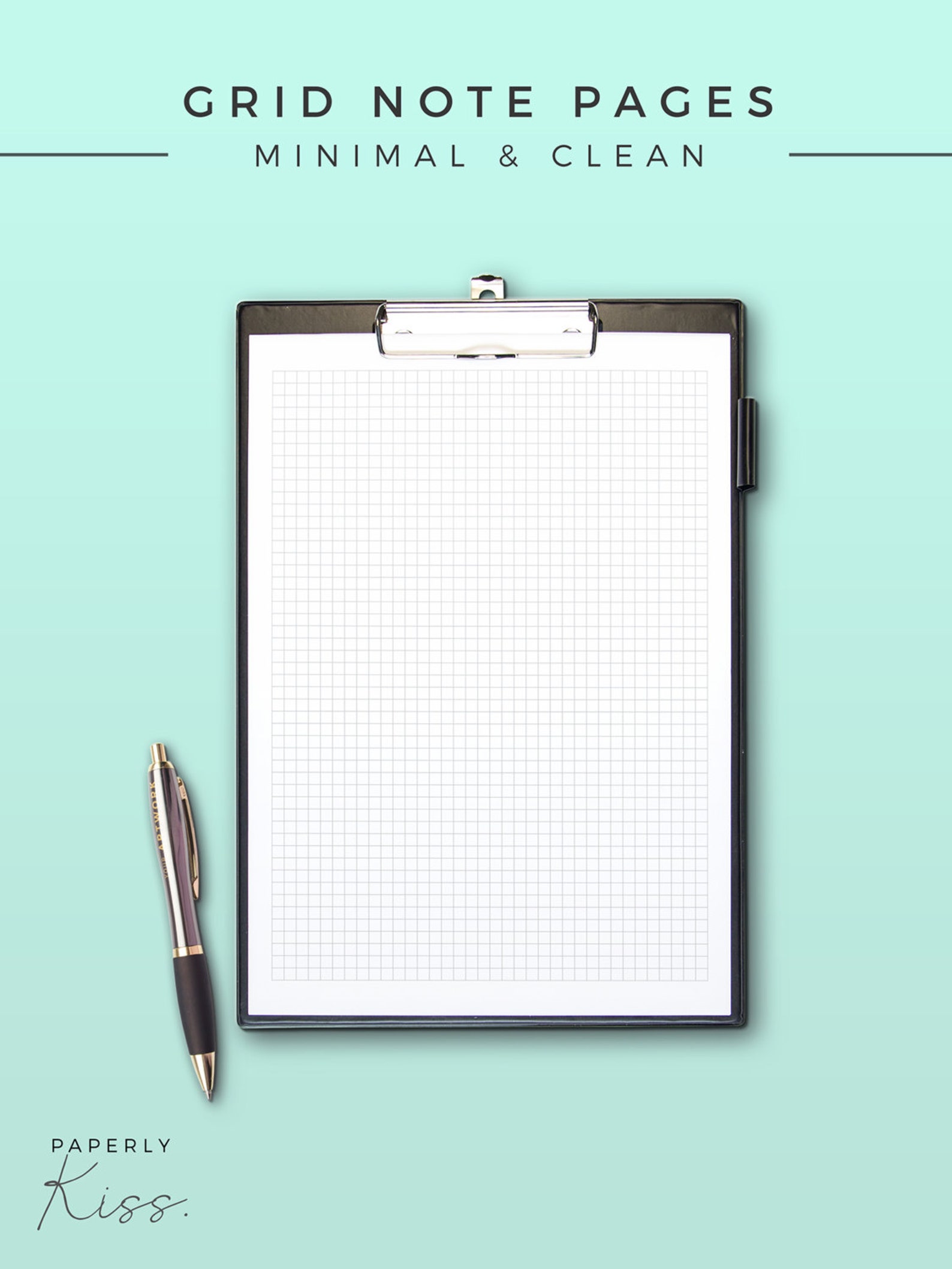 Grid Note Printable Planner Inserts Productivity Modern | Etsy