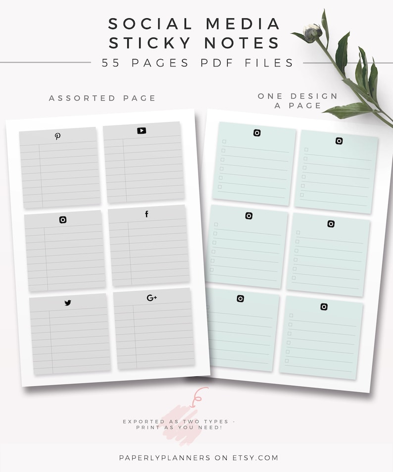 Printable Sticky Notes Template