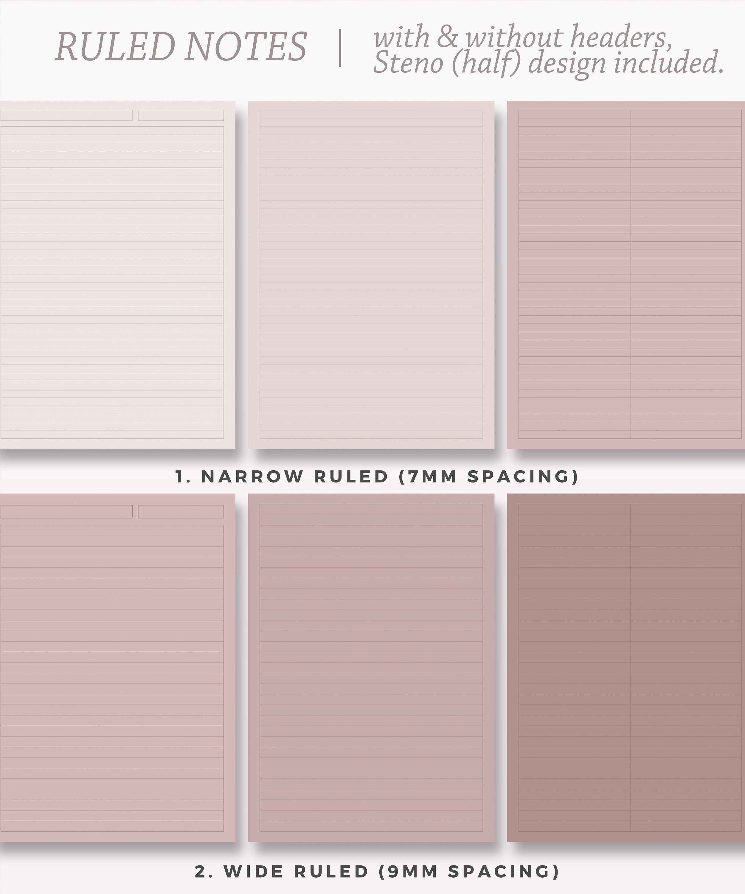 New Bricks Note ROSY BRICKS Digital Note Template | Neutral Goodnotes Template ...