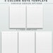 SIMPLE 3-column Note Template | A4 & LETTER | Printable Note Insert ...
