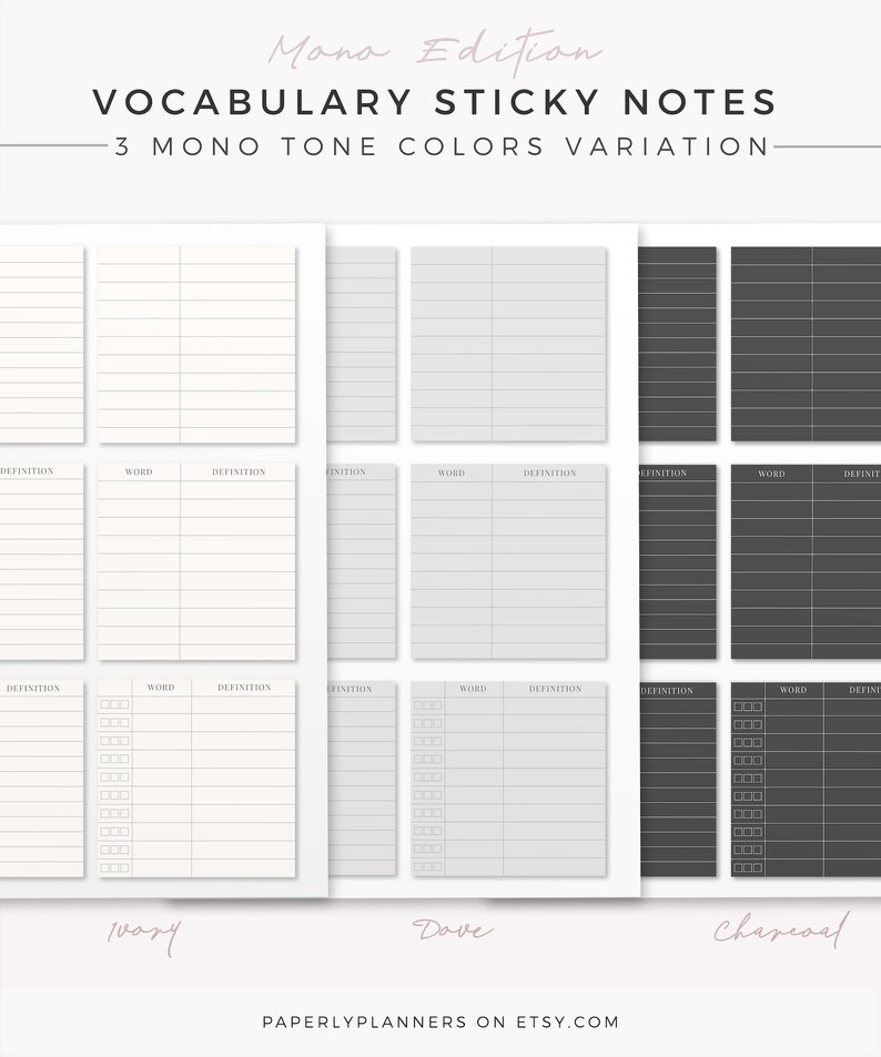 MONO Voca Sticky Notes Ipad Sticky Note Digital Planner - Etsy