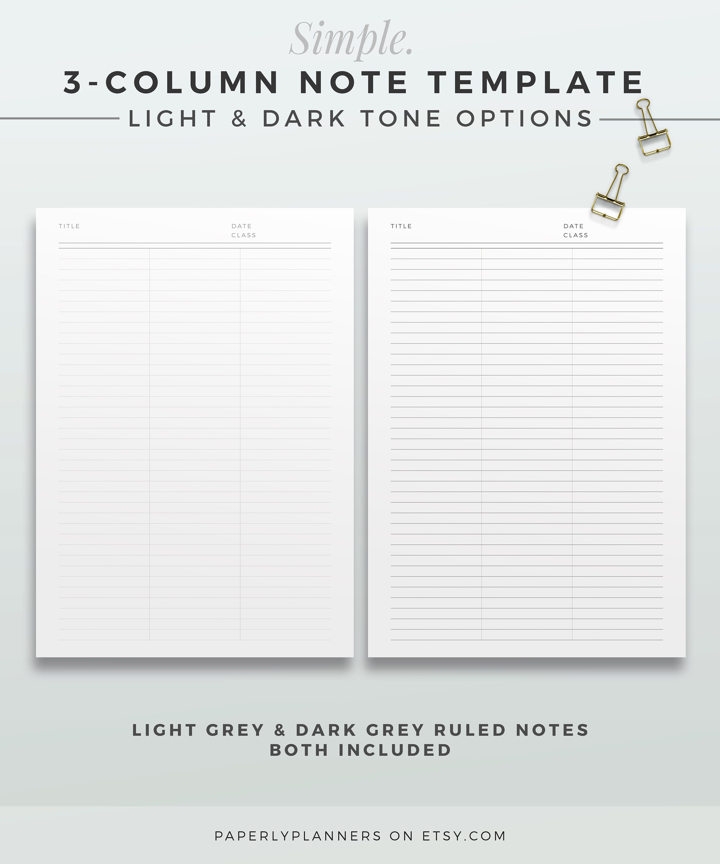 simple-3-column-note-template-a4-letter-printable-note-etsy