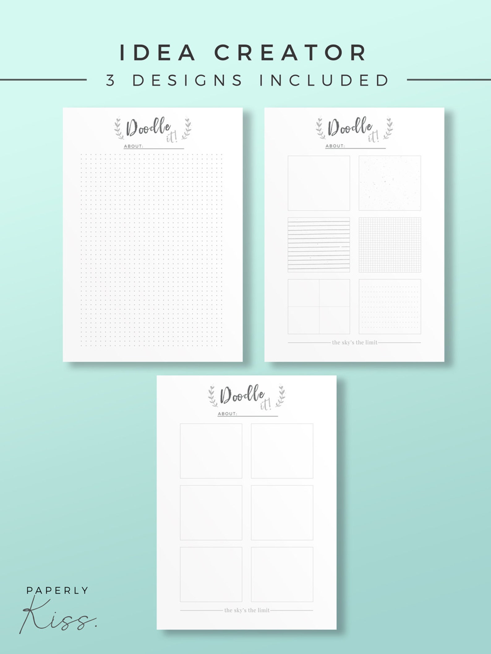 Idea Planner, Printable Planner Inserts, Productivity Organizer ...