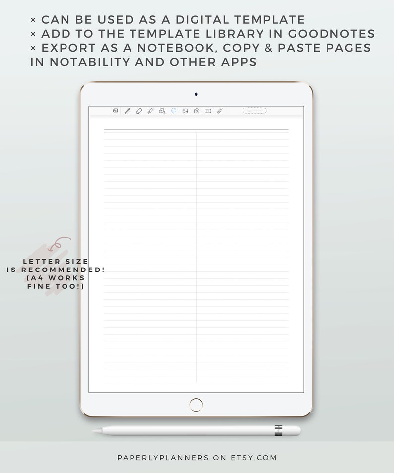 SIMPLE Steno Note Template | A4 &amp; LETTER | Printable Steno Note Inserts, Ruled Notebook, Study ...