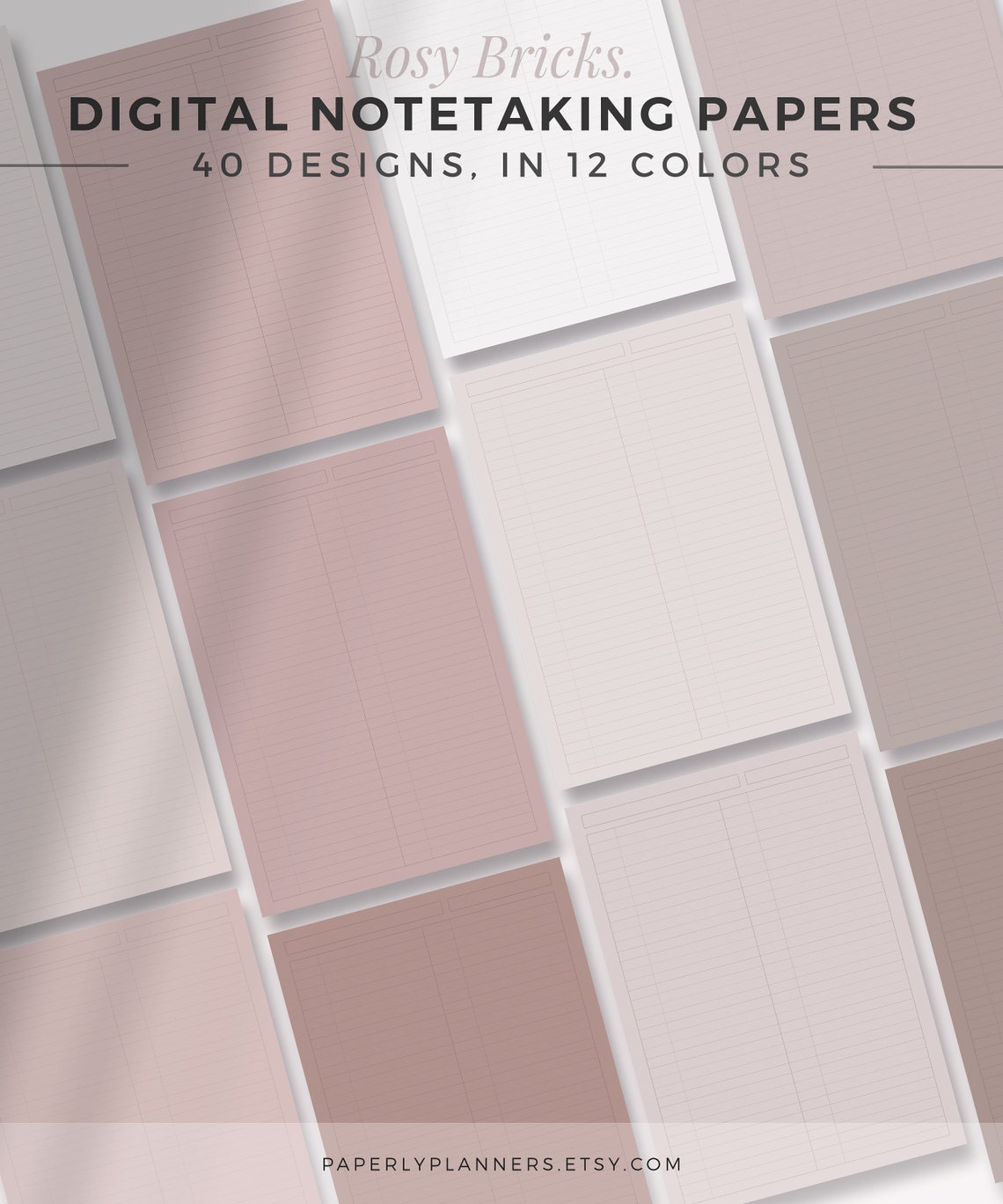 ROSY BRICKS Digital Note Template | Neutral Goodnotes Template ...