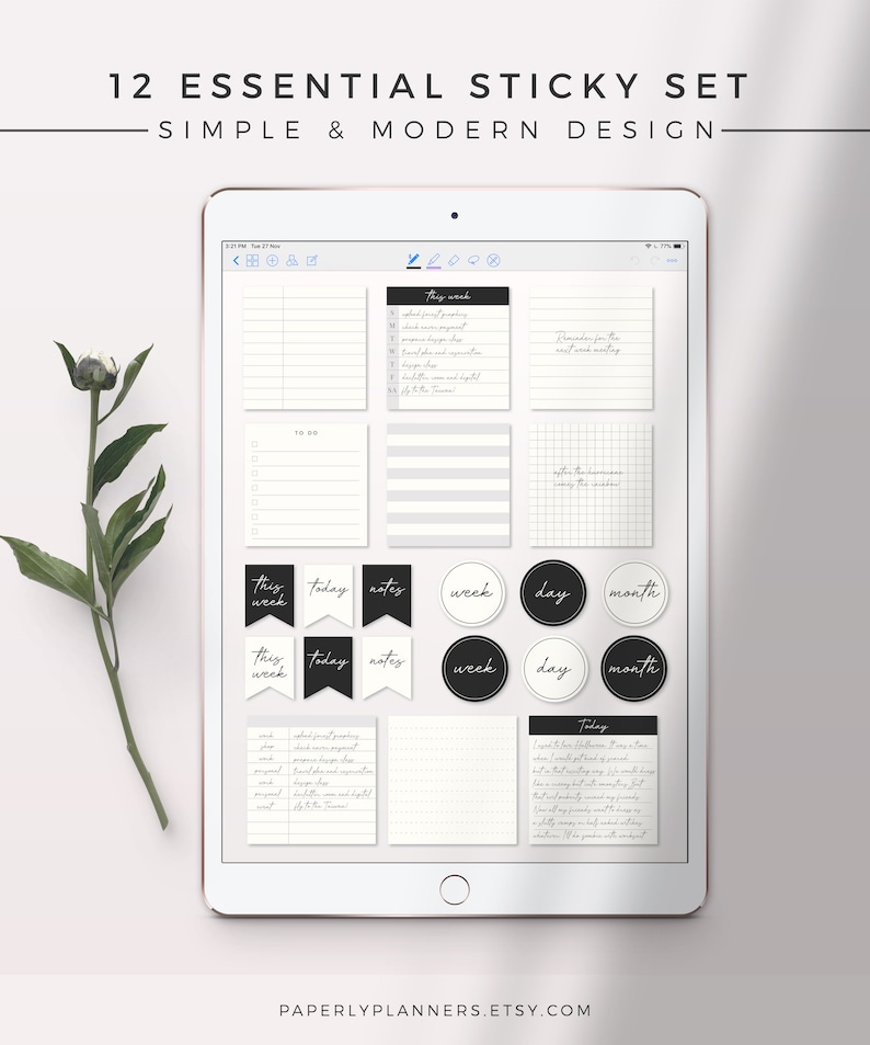 Buy 12 Essential Digital Sticky Notes Ipad Sticky Note Digital Online