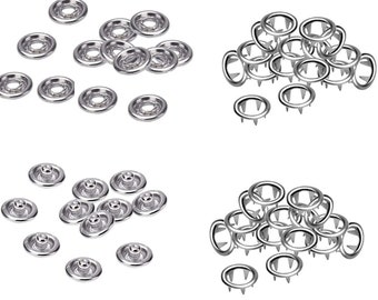 11mm Press Snap Poppers Fasteners Pong Ring Press Studs Custom Clothing, Kids Wear-10, 20, 50 of 100pcs