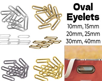 100st metalen ovale oogjes oogringen sluitringen voor gespen handtassen canvas 10 mm - 40 mm