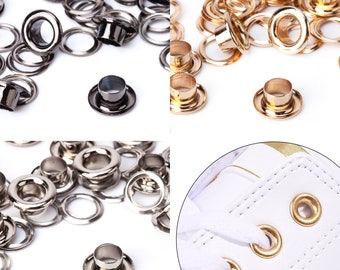 100 Oogjes Grommet Coated Brass Gebaseerd Rust Proof Leather Craft verchroomde Oogjes Grommets met wasmachines