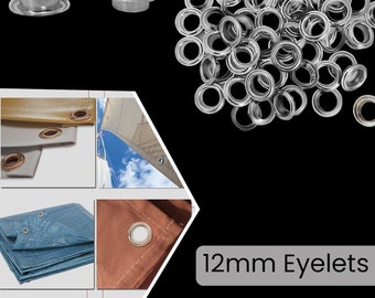 12mm Self-Piercing Banner Eyelets for Semi-Automatic Eyelet Machine, Durable Iron Grommets Without Washers for Banners Tarpaulin Pool Covers
