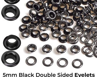 5mm Double Sided Brass Eyelets Grommets for Arts and Crafts, Scrapbooking, Rust & Corrosion Proof, Banner-Making, Cloth Sewing Repairing