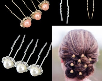 Wedding Crystal Pearl Bridal Hair pins Hair Clips  Rhinestone Wedding Bride Wedding Hair Accessories for Bridal Women Bridesmaid