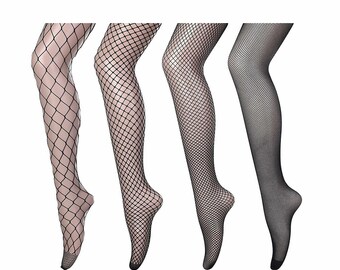 6 Pairs Women Suspender Pantyhose Stockings Valentines Day Fishnet Tights Stretchy High Stockings for Dress up Favors Retro Design, Medium