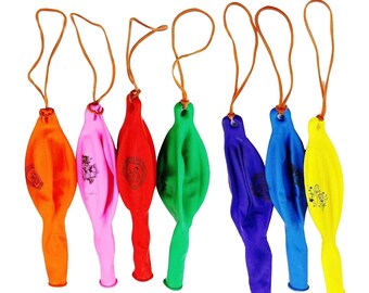50 Everyday Party Favors Toy Prizes BRIGHT COLOR Rubber PUNCH BALL Balloons 10/"