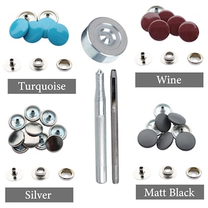 15mm Small Silver Press Studs Metal Snap Fasteners with Hand Fixing Tool Durable & Lightweight for Jeans Leather Sewing Projects Repair image 5