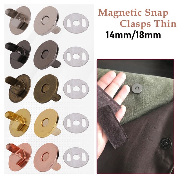 100 Sets Magnetic Purse Snap Clasps Button/Great for Closure Purse Handbag  Clothes Sewing Craft Silver
