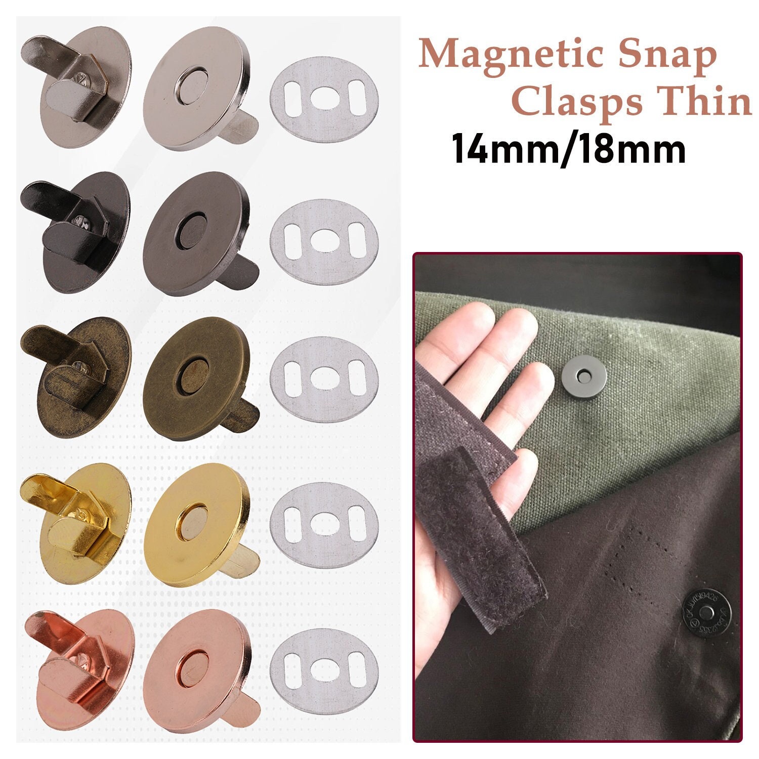 20mm Beveled Magnetic Snaps (50-sets)