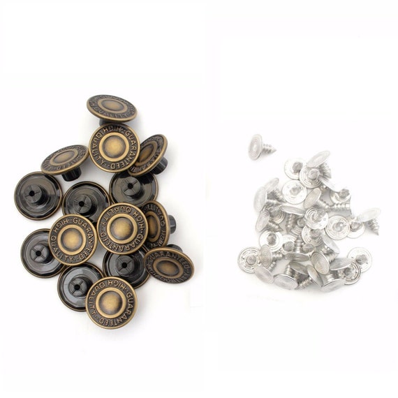 17mm Hammer on Gunmetal with Star Jeans Buttons Denim Brass Studs Jacket Trouser