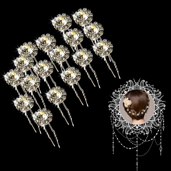 Clear Crystal Diamante Rhinestone Wedding Bridal Hair Pins Etsy