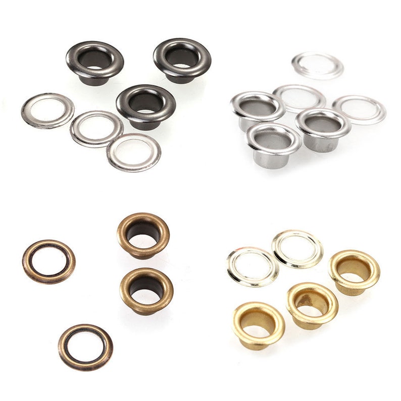 100 Eyelet Washers Grommets in 4mm inner hole Leather Craft Scrapbook Sewing Repair DIY