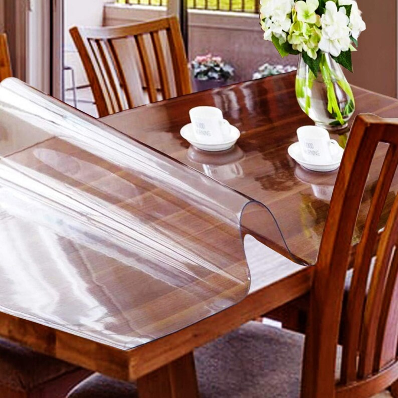 1.5mm 2mm Thick Clear Plastic Table Cover Rectangular Etsy