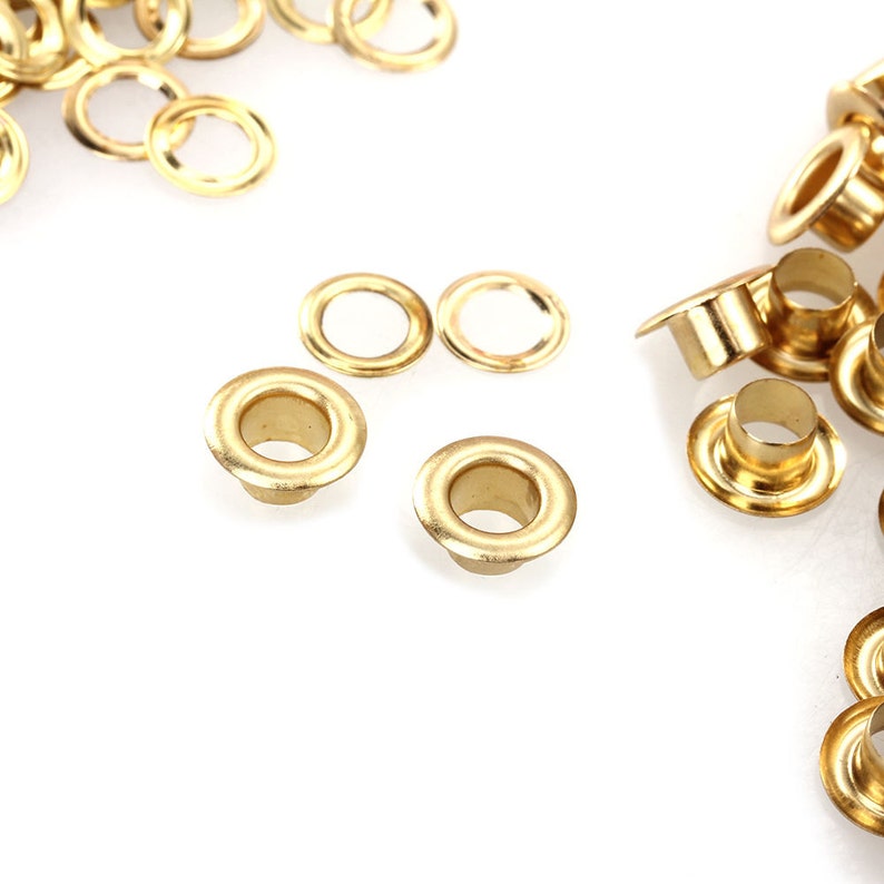 100 Eyelet Washers Grommets in 4mm inner hole Leather Craft Scrapbook Sewing Repair DIY