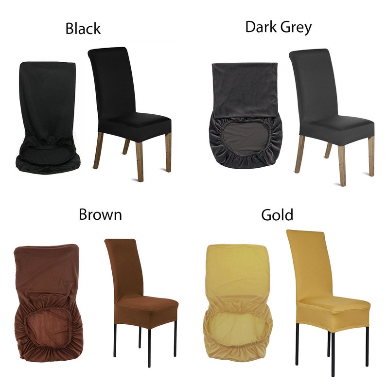 2 4 6 8pcs Stretch Short Style Dining Chair Cover Spandex Lycra Wedding Banquet Hotel Home Decoration
