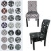 Printed Chair Covers - Spandex Slipcovers Seat Covers Removable Washable Dining Chair Stretch - Wedding, Banquet, Living Room Party Decor 