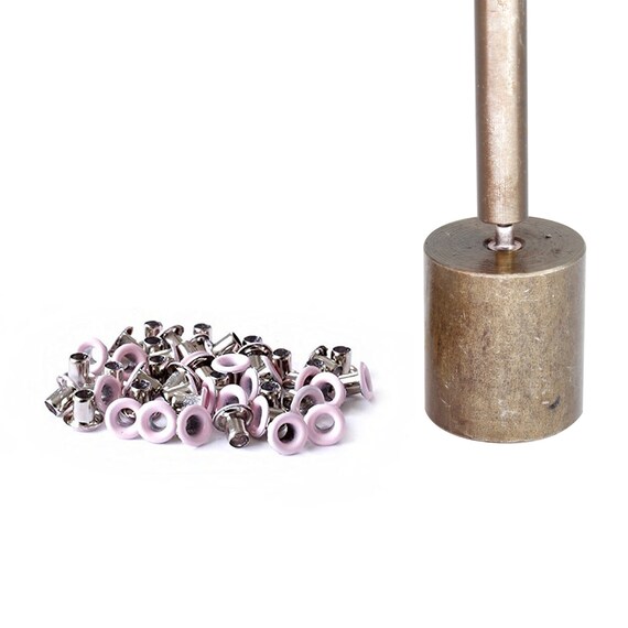 Scapbooking Hollow Hole Punch for Clothing Leathercraft Projects Wedding Decor 100 x 4mm Silver Eyelets Grommet with Set of 3 Die Set