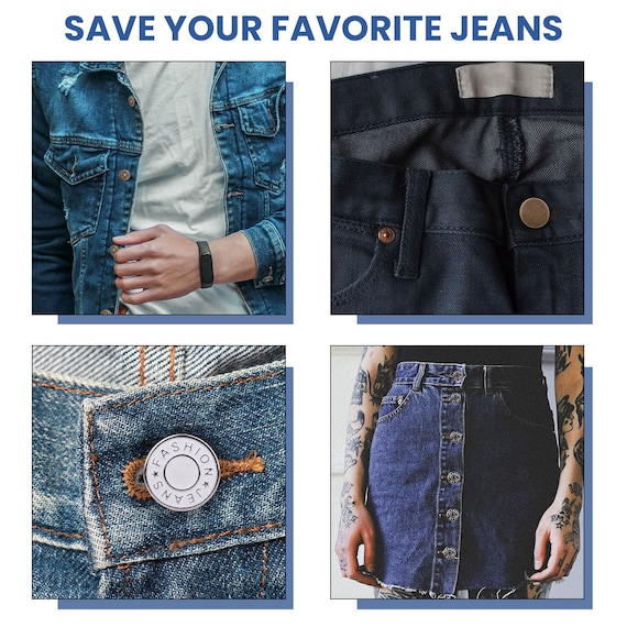 2pcs Denim Buttons For Jeans, Extender Button, Detachable, No Sew