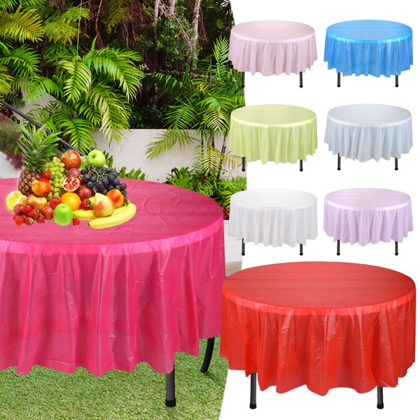 Nappe ronde, nouvelle couleur, polyester, coton, banquet, fête de mariage, vaisselle unie, Noël, Halloween, événement spécial