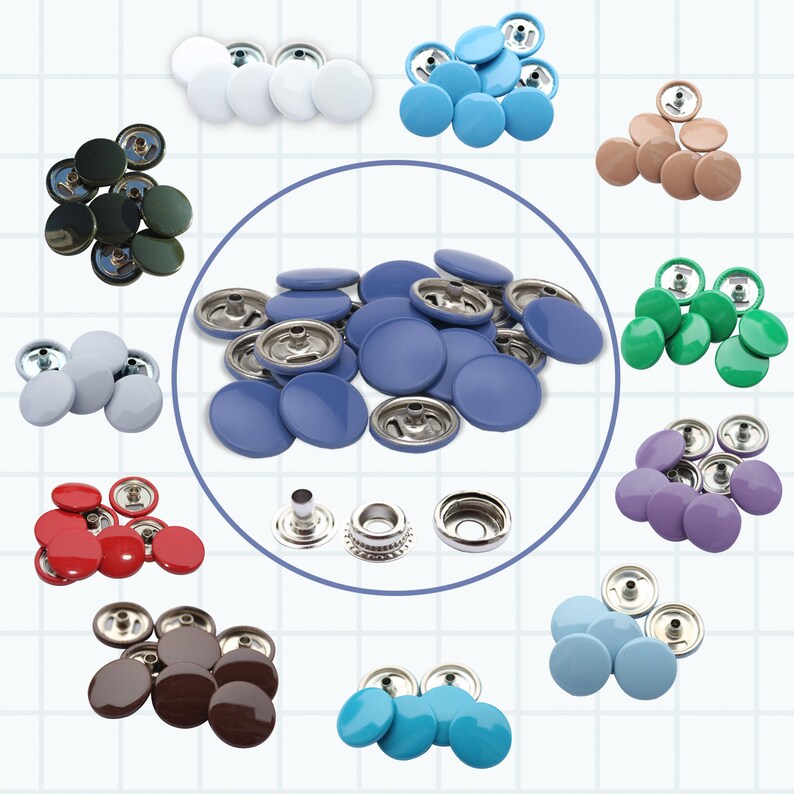 Press Studs 4 Parts Snap Fasteners Durable and Lightweight Etsy