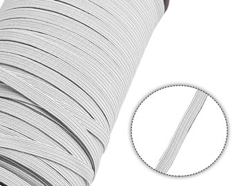 5mm Flat Elastic Cord Elastic Band White & Black Earloop for Face Mask  Stretch Cord for Clothing, Knitting, Dressmaking 