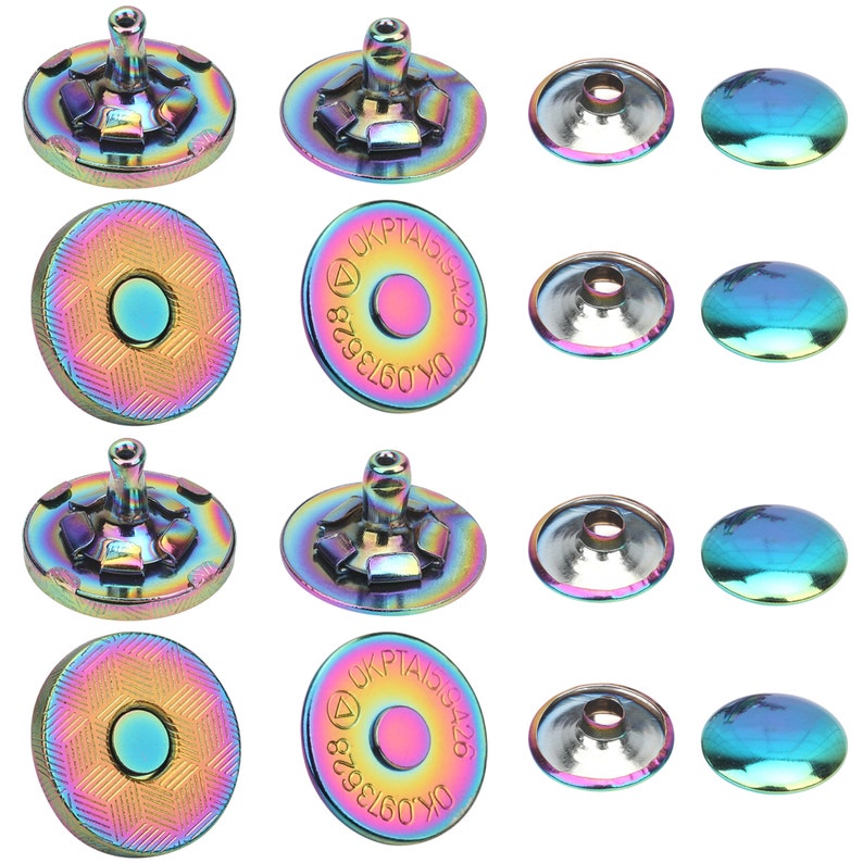 Cierres magnéticos de metal Cierre magnético a presión Broches magnéticos arcoíris Cierres magnéticos para bolsos, carteras, bolsos, chaquetas imagen 7