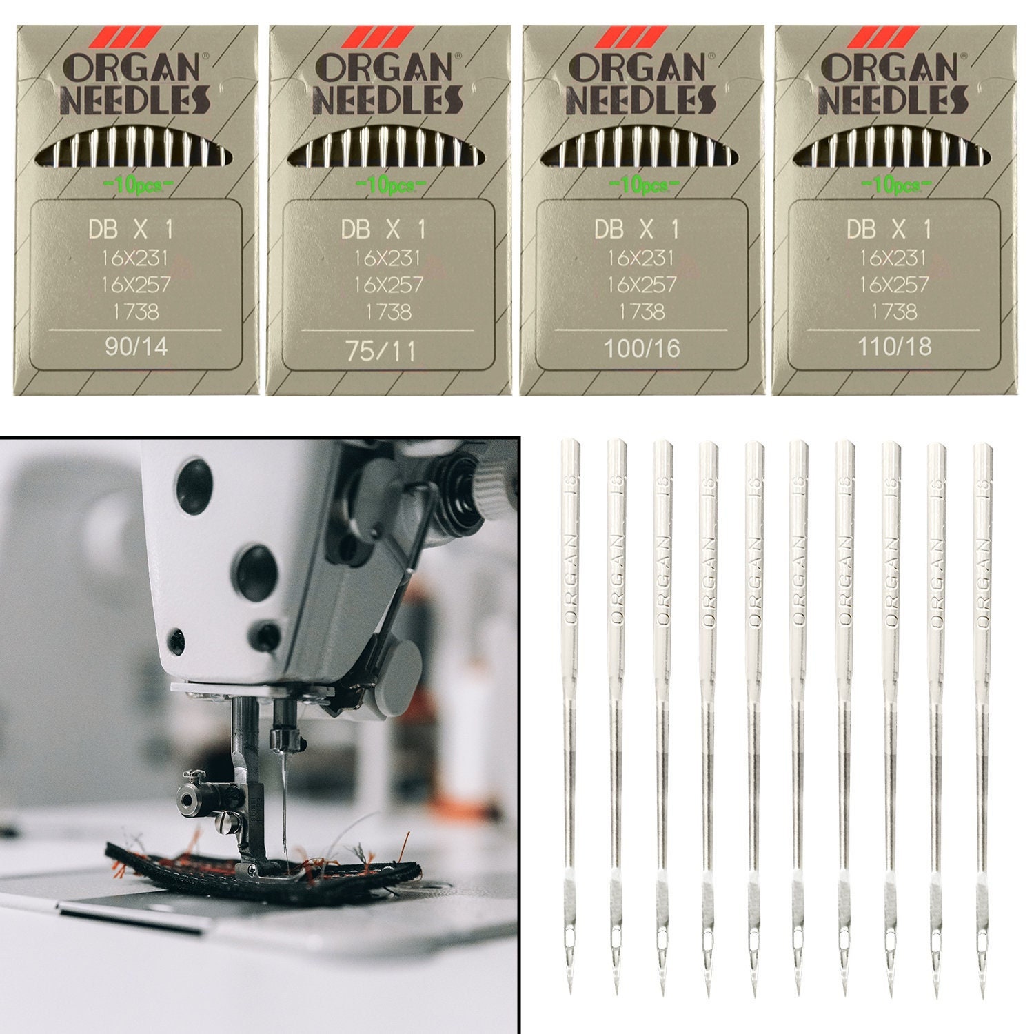 50 agujas para máquina de coser bordadas, tamaño 75/11 130/705H HAx1 para  máquina de coser Brother (5 unidades de 10 agujas)