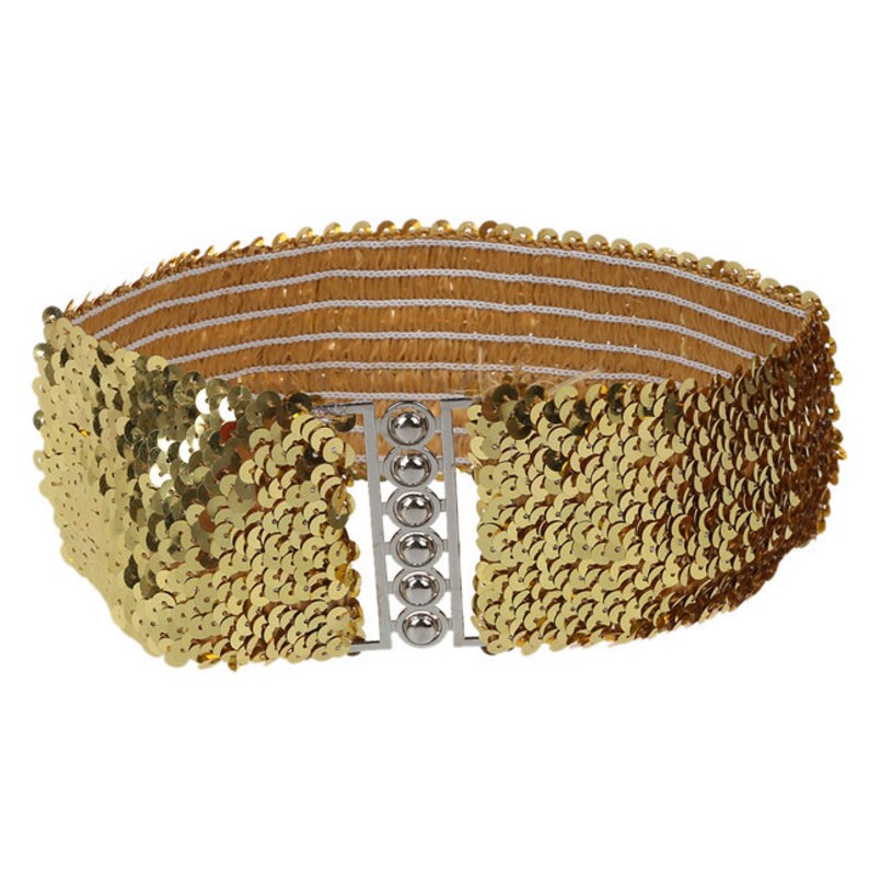 white sequin belt