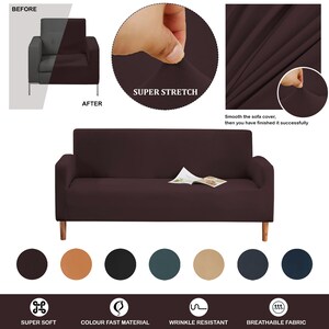 Sofa Cover Stretch Sofa Slipcovers 1 | 2 | 3 | 4 Seater Couch Cover, Premium Non Slip Spandex, Easy Fit Sofa Skin, Settee & Sofa Protector