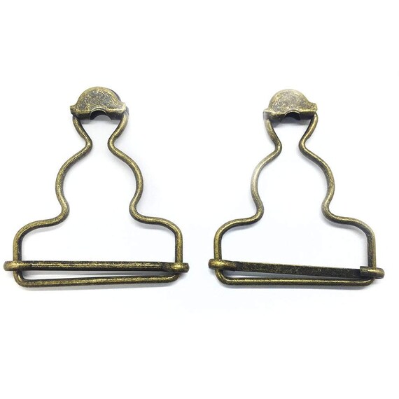 Conjunto Peto Sujetadores Clip Brace Hebillas en oro Slider Babero Para Las Correas 40 mm
